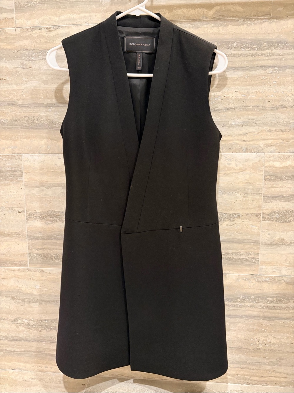 BCBGMAXAZRIA black sleeveless blazer vest dress size XXS